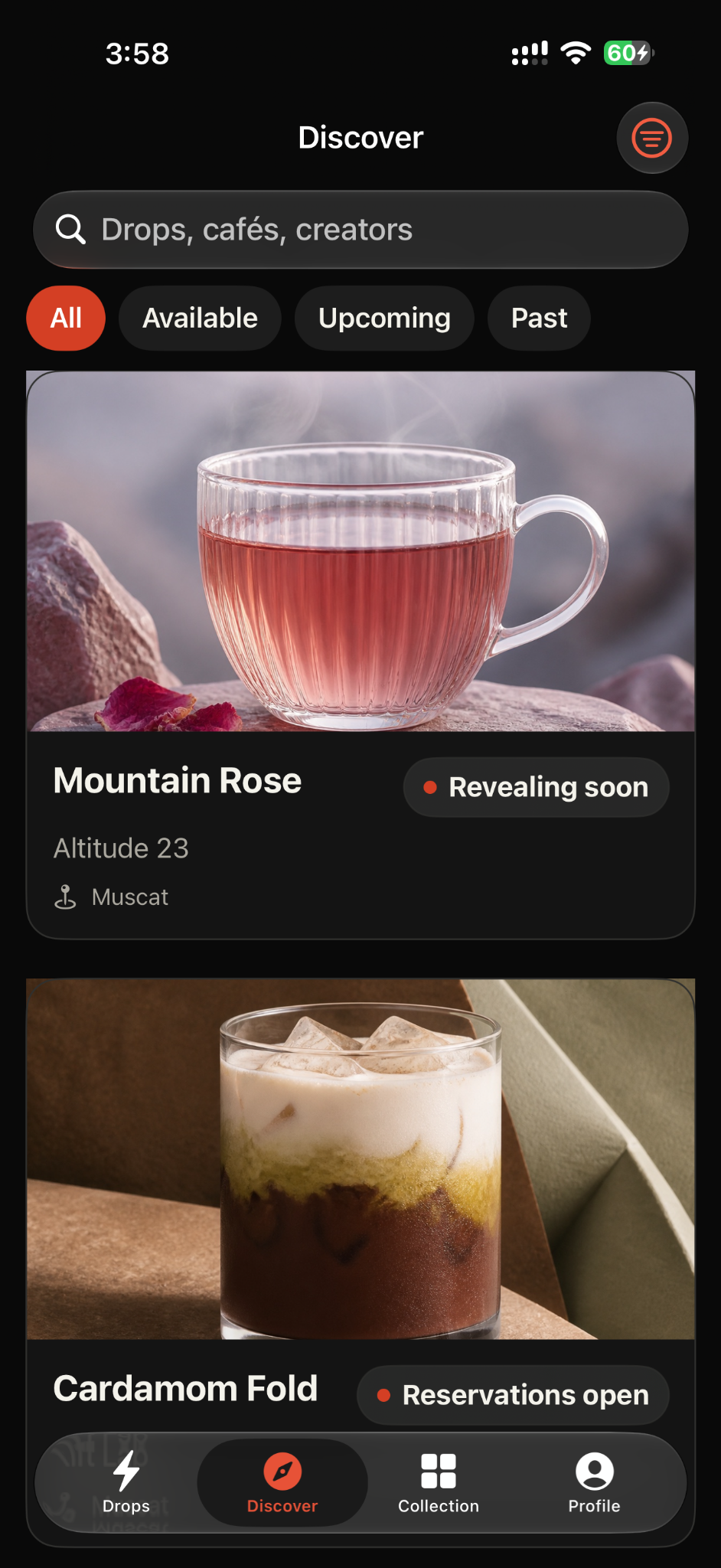 RSHFA discover screen